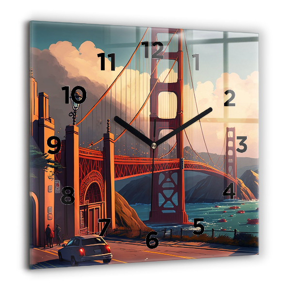 Zegar ścienny kwadratowy Most w San Francisco