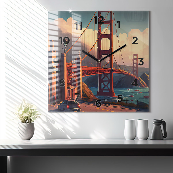 Zegar ścienny kwadratowy Most w San Francisco