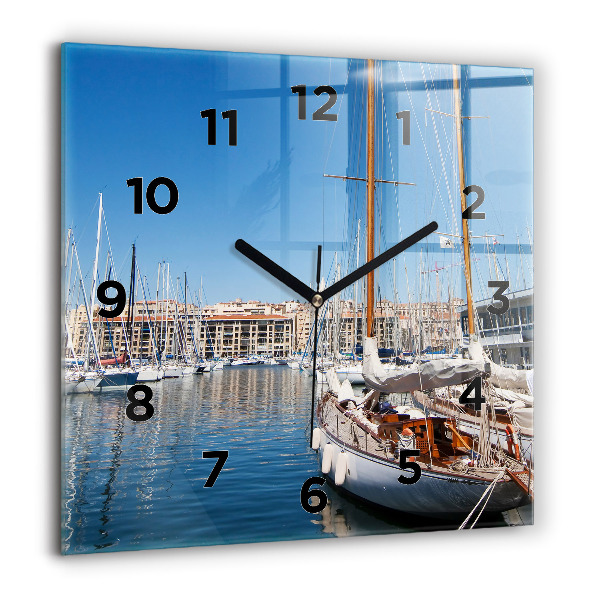 Kwadratowy zegar Marina w Marsylii Francja