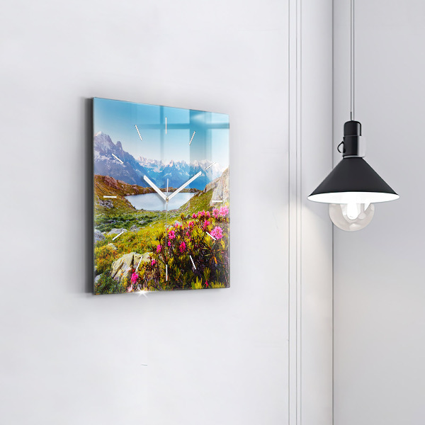 Zegar na ścianę kwadratowy Lodowiec Mont Blanc Chamonix