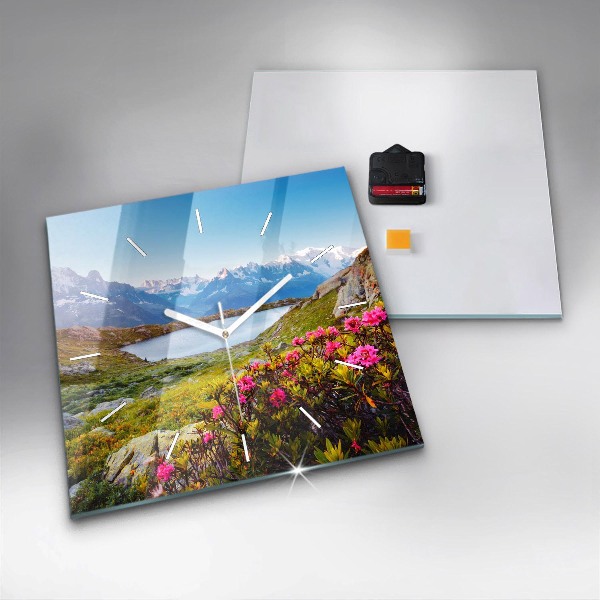 Zegar na ścianę kwadratowy Lodowiec Mont Blanc Chamonix