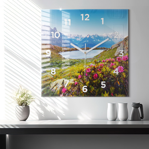 Zegar na ścianę kwadratowy Lodowiec Mont Blanc Chamonix