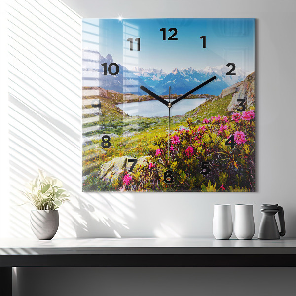 Zegar na ścianę kwadratowy Lodowiec Mont Blanc Chamonix