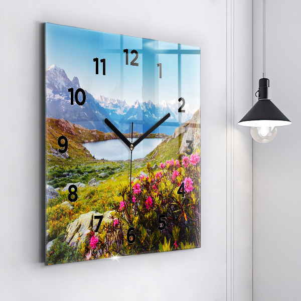 Zegar na ścianę kwadratowy Lodowiec Mont Blanc Chamonix