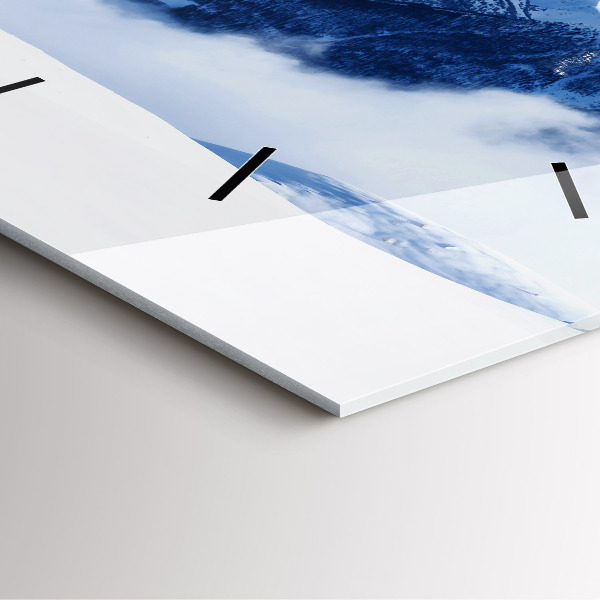 Zegar na ścianę kwadratowy Panorama gór