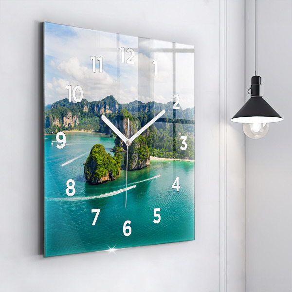 Zegar na ścianę kwadratowy Wyspa w Tajlandii