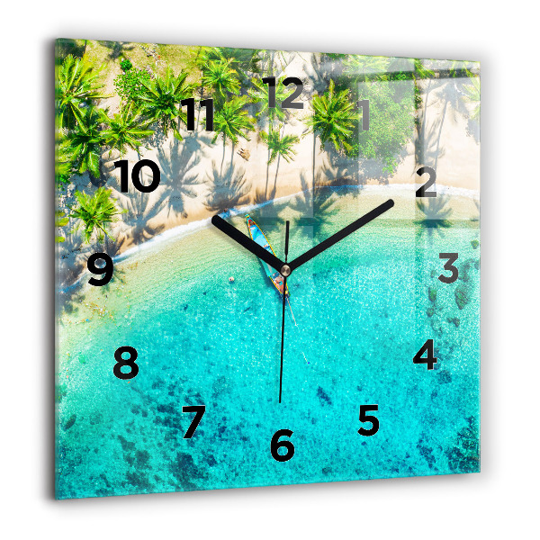 Zegar na ścianę kwadratowy Tropikalna plaża Koh Tao