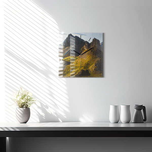 Zegar na ścianę kwadratowy Droga w Islandii