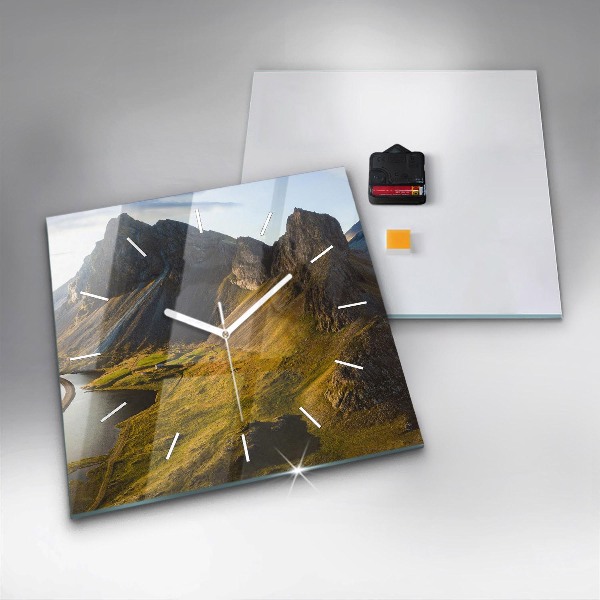 Zegar na ścianę kwadratowy Droga w Islandii