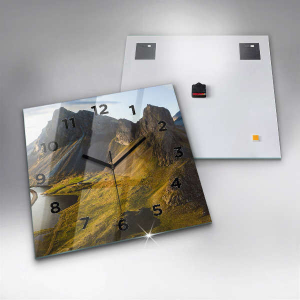 Zegar na ścianę kwadratowy Droga w Islandii