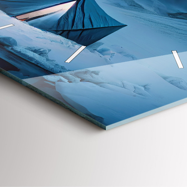 Zegar ścienny kwadratowy Namiot w górach Islandii