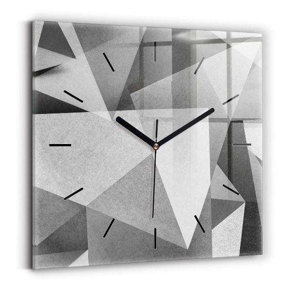 Kwadratowy zegar Szara Geometryczna Abstrakcja