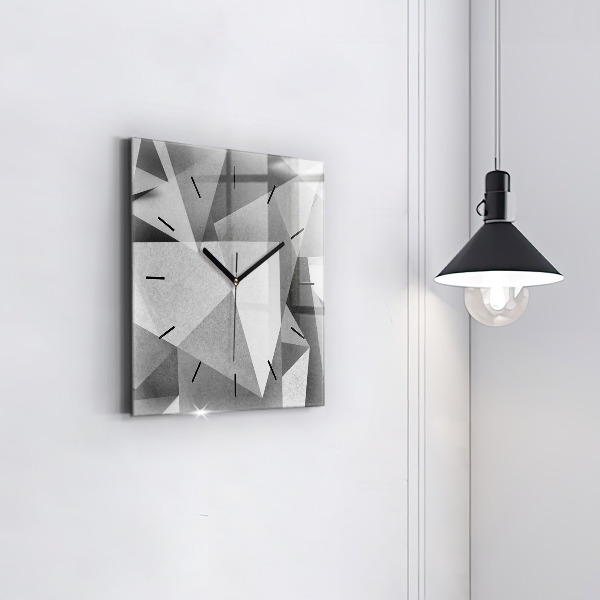 Kwadratowy zegar Szara Geometryczna Abstrakcja