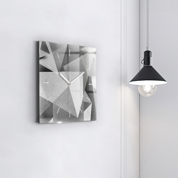 Kwadratowy zegar Szara Geometryczna Abstrakcja
