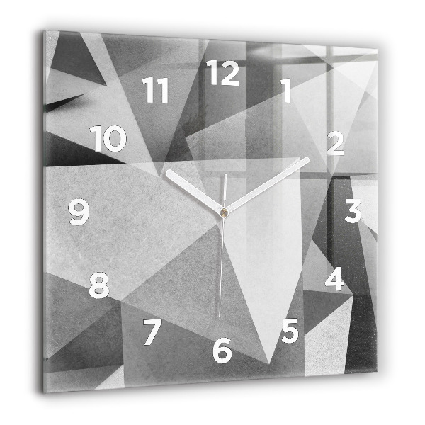 Kwadratowy zegar Szara Geometryczna Abstrakcja