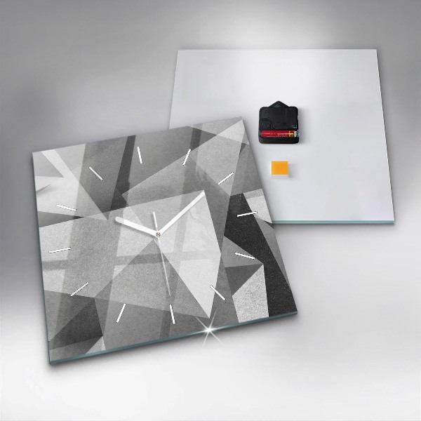 Kwadratowy zegar Szara Geometryczna Abstrakcja
