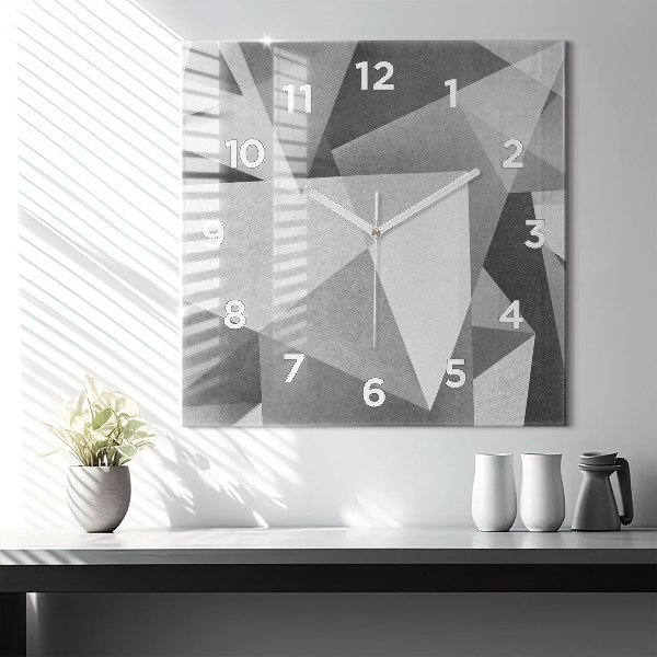 Kwadratowy zegar Szara Geometryczna Abstrakcja