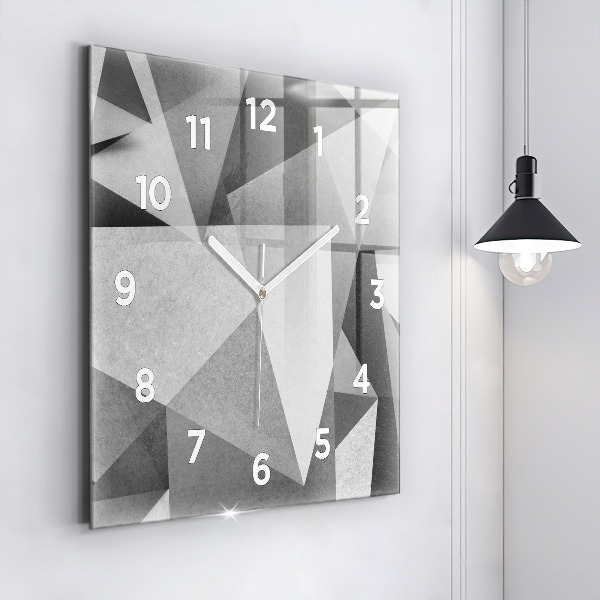 Kwadratowy zegar Szara Geometryczna Abstrakcja