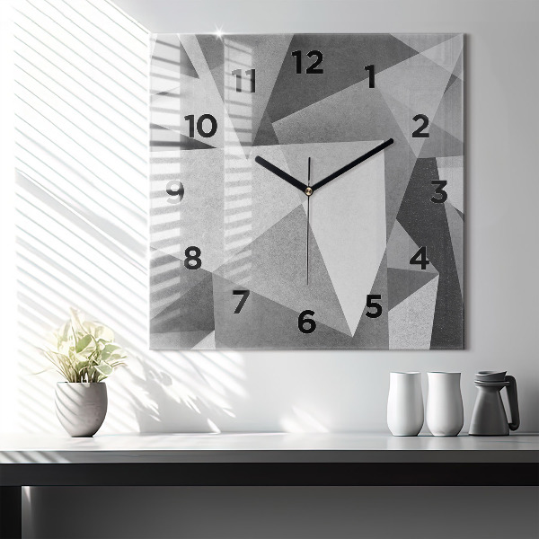 Kwadratowy zegar Szara Geometryczna Abstrakcja