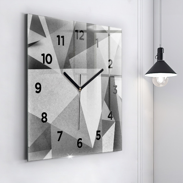 Kwadratowy zegar Szara Geometryczna Abstrakcja