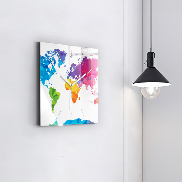 Kwadratowy zegar Abstrakcyjna mapa świata