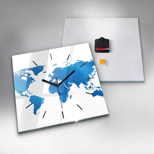 Kwadratowy zegar Mapa świata