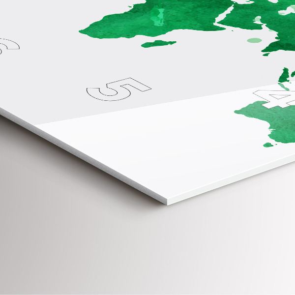 Kwadratowy zegar Zielona mapa świata