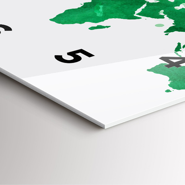 Kwadratowy zegar Zielona mapa świata