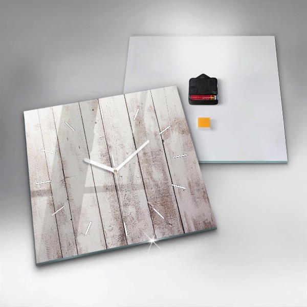 Kwadratowy zegar Jasne deski drewna