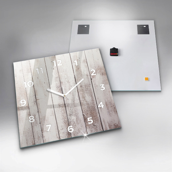 Kwadratowy zegar Jasne deski drewna