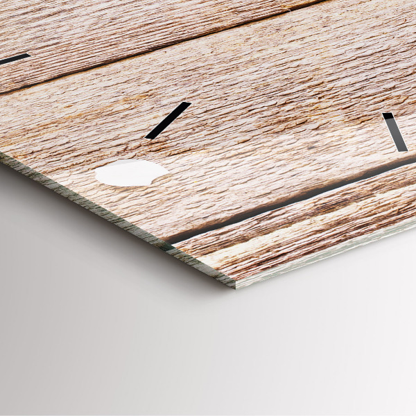 Kwadratowy zegar Kwiaty na drewnie