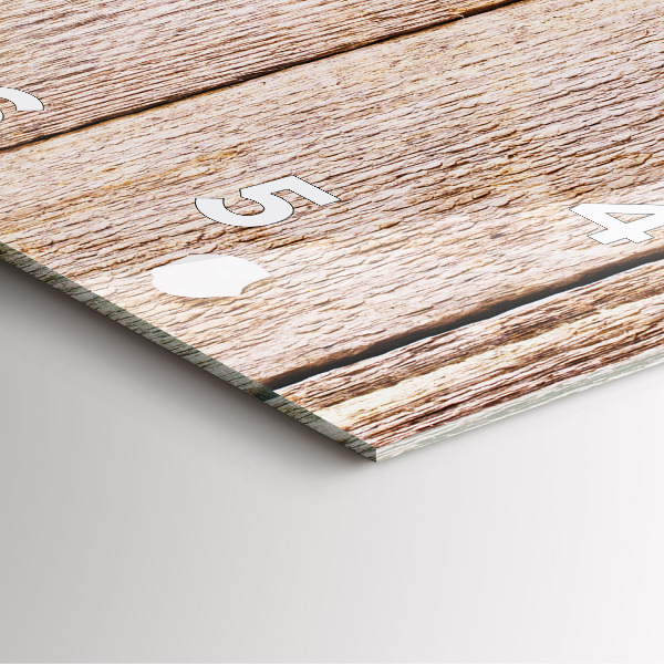 Kwadratowy zegar Kwiaty na drewnie