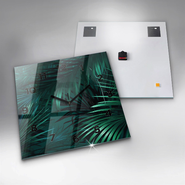 Zegar ścienny kwadratowy Tropikalne liście
