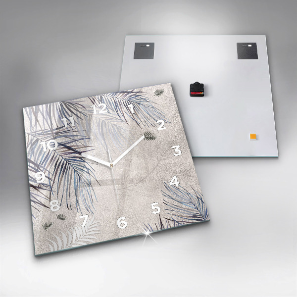 Zegar ścienny kwadratowy Liść palmowy