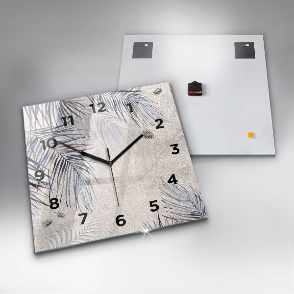 Zegar ścienny kwadratowy Liść palmowy