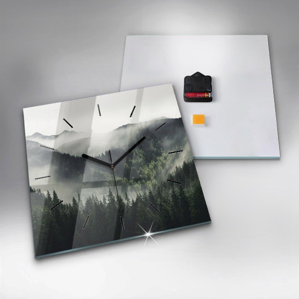 Zegar ścienny kwadratowy Las Krajobraz