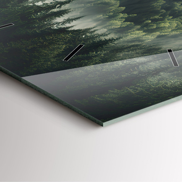 Zegar ścienny kwadratowy Las Krajobraz