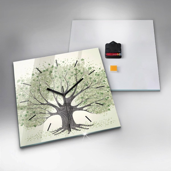 Zegar ścienny kwadratowy Duże drzewo natura