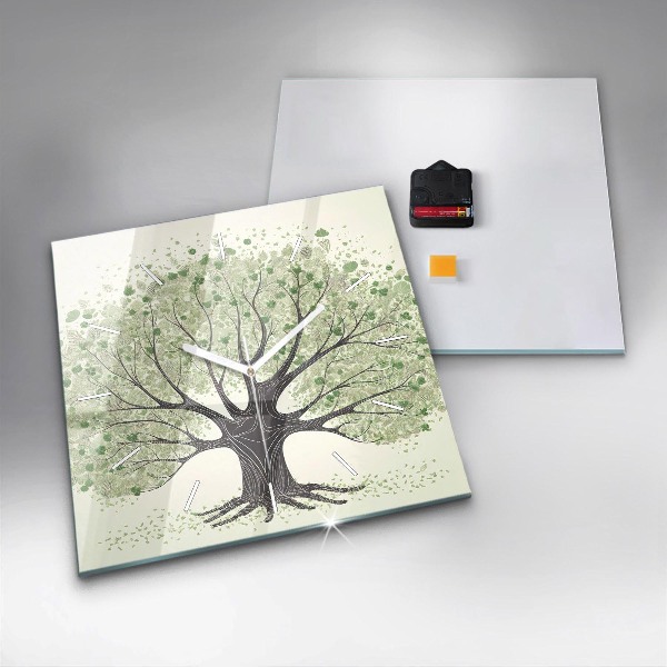 Zegar ścienny kwadratowy Duże drzewo natura