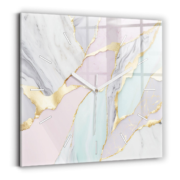 Zegar ścienny kwadratowy Wzór marmurowy