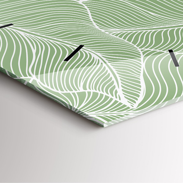 Zegar ścienny kwadratowy Liście natura wzór