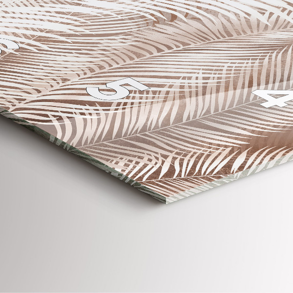 Zegar na ścianę kwadratowy Tropikalne liście boho