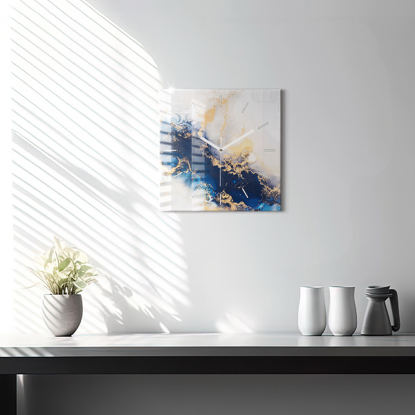 Zegar na ścianę kwadratowy Marmur wzór