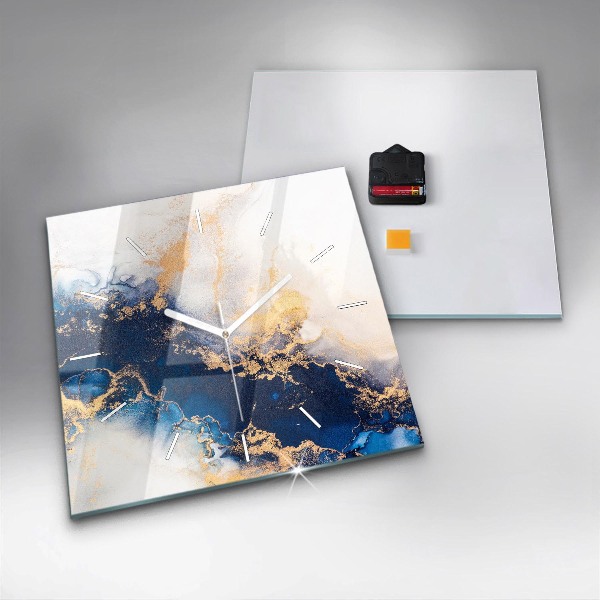 Zegar na ścianę kwadratowy Marmur wzór