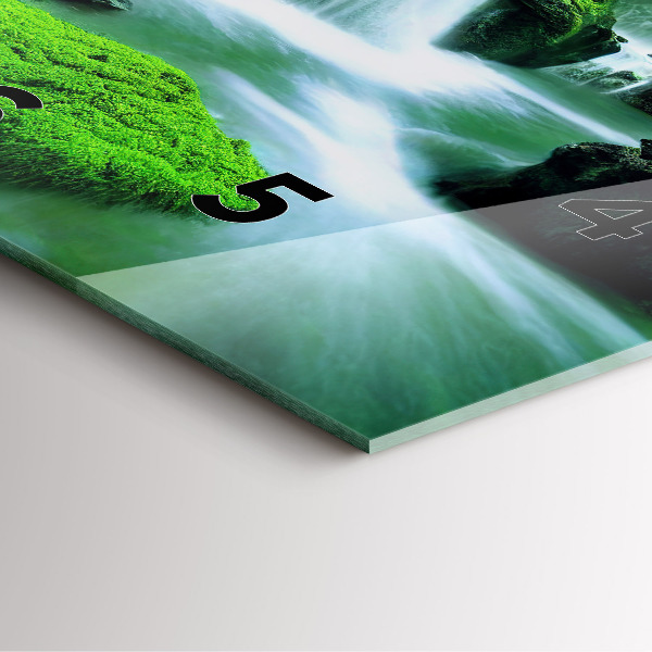 Zegar na ścianę kwadratowy Wodospad wśród mchu