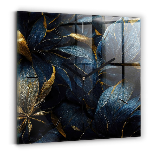 Zegar na ścianę kwadratowy Dekoracyjne kwiaty