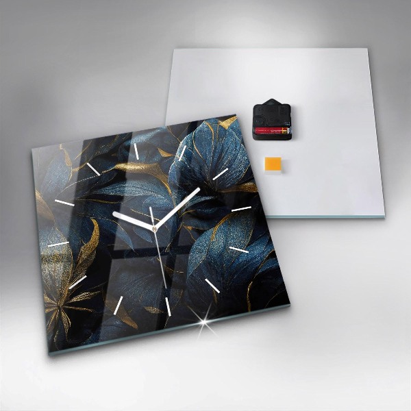 Zegar na ścianę kwadratowy Dekoracyjne kwiaty