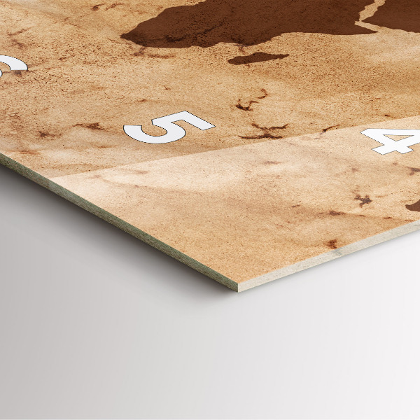 Kwadratowy zegar Vintage mapa świata