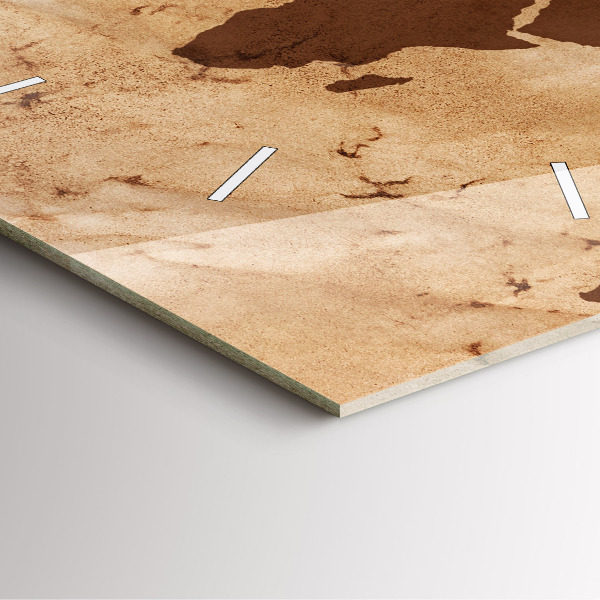 Kwadratowy zegar Vintage mapa świata