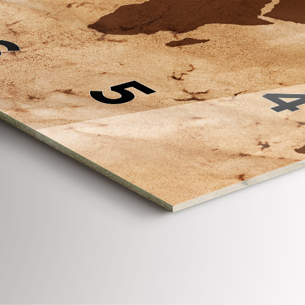 Kwadratowy zegar Vintage mapa świata